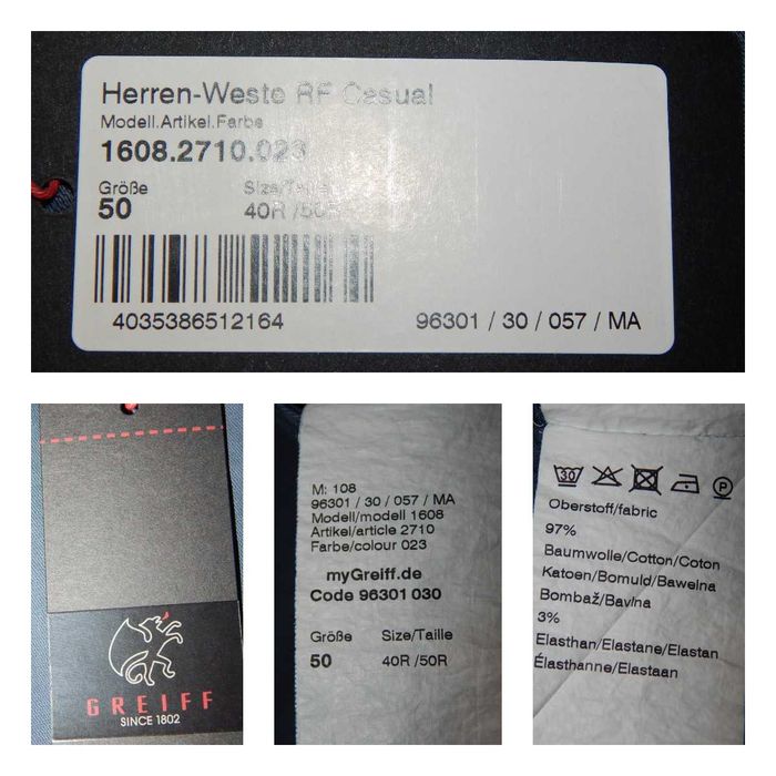 Мужская хлопковая жилетка GREIFF 1802