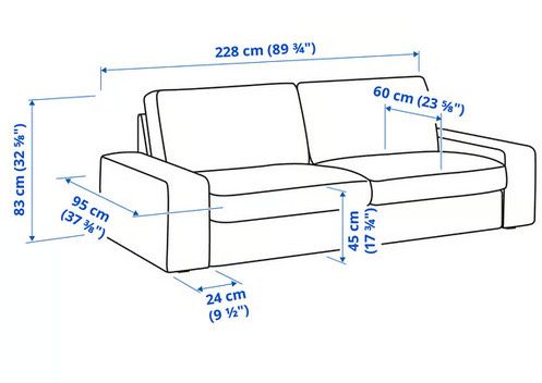 Sofá 3 Lugares IKEA KIVIK (Tecido Cinzento) — Excelente Estado