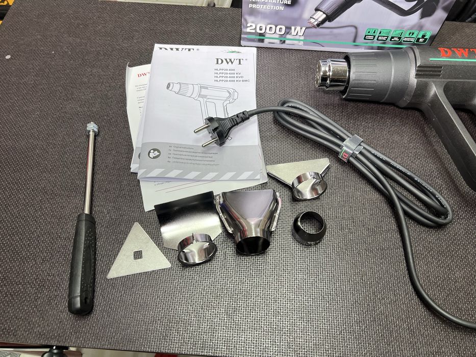 Строительный фен DWT HLPP20-600 + насадки На 2000 Вт