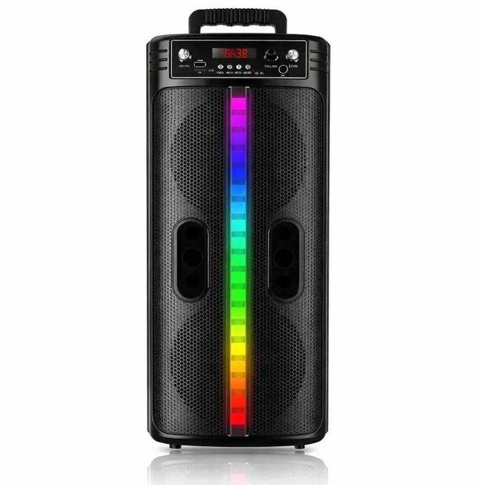 Мощная блютуз колонка с микрофоном TTD-2806 караоке RGB подсветка 20Вт
