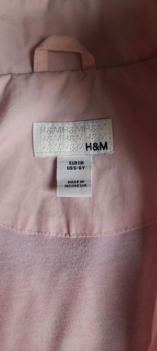 Kurtka, wiatrówka dziewczęca, jasny róż, roz.116 H&M