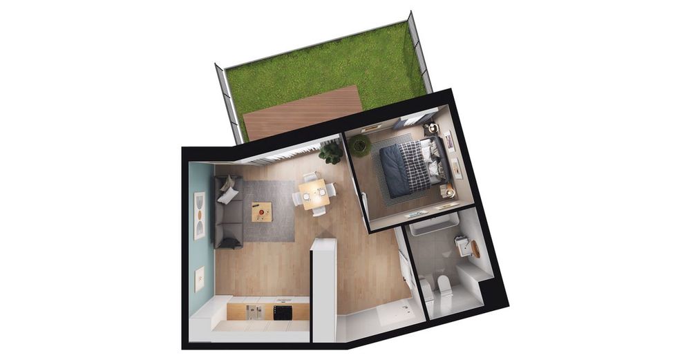 2-pokojowe mieszkanie 39 m² + ogródek Bez Prowizji - Widok 3