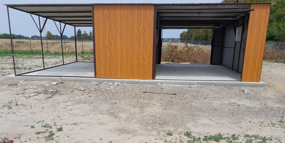 Garaż blaszany 5x5  + wiata