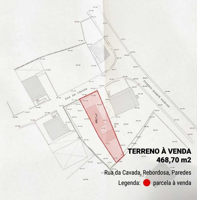 Terreno Urbano para Construção: 468,70 m² em Rebordosa, Paredes [Venda Direta]