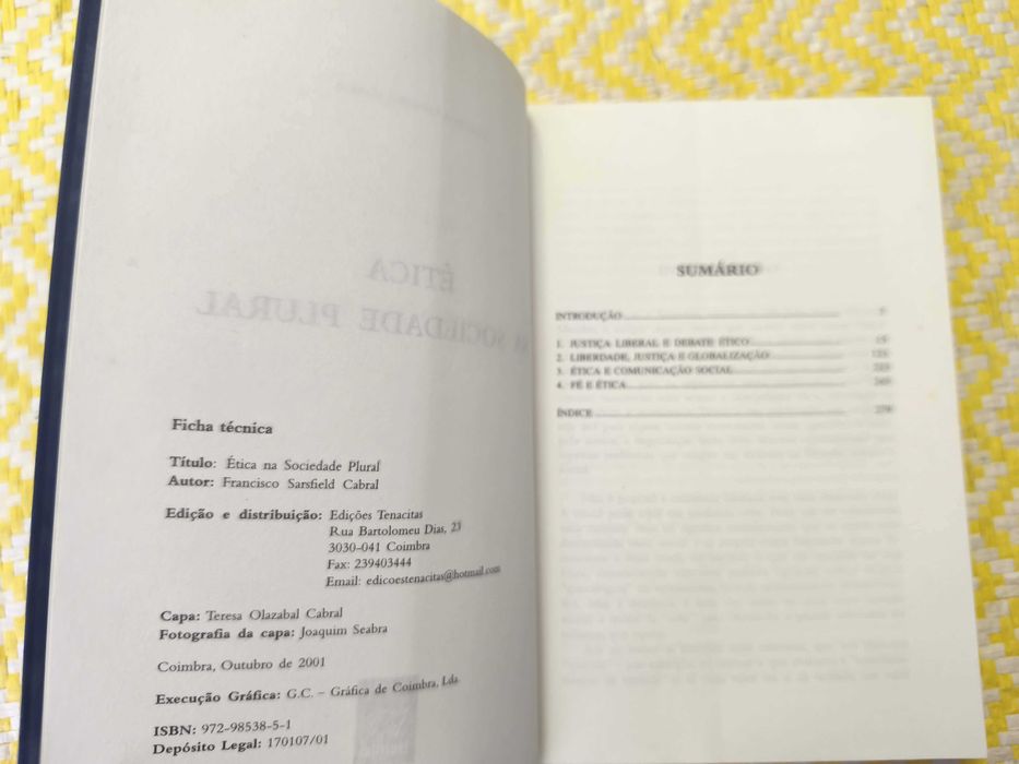Ética na sociedade plural -de Francisco Sarsfield Cabral
