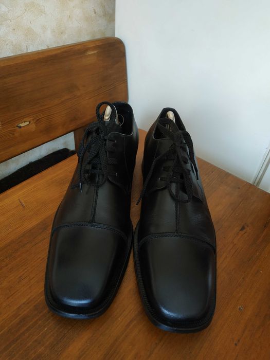 Весільні чорні чоловічі туфлі шкіра Вerkelmans_оригінал 47 розмір_31см