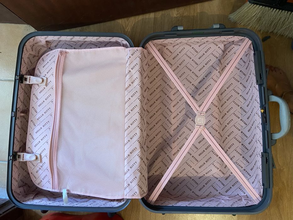 Mala de viagem rígida Hello Kitty cinza