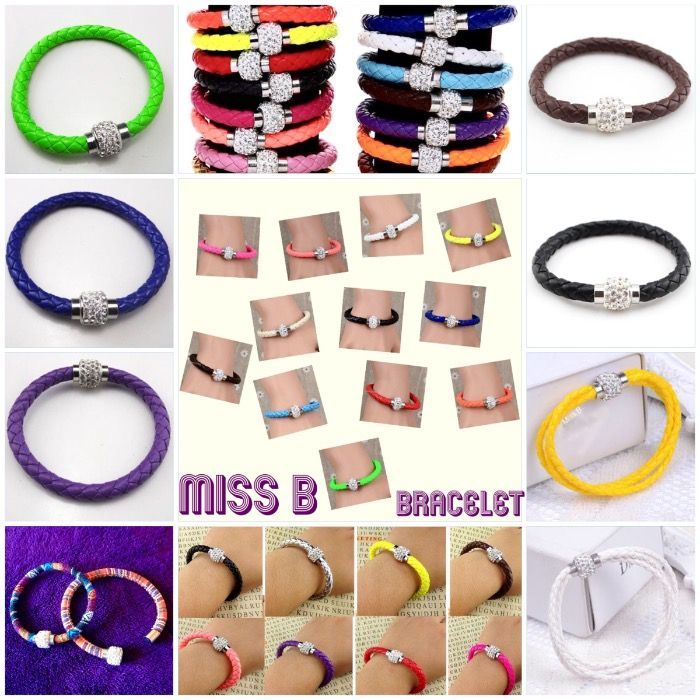 Pulseiras exclusivas em cabedal com fecho em cristais!
