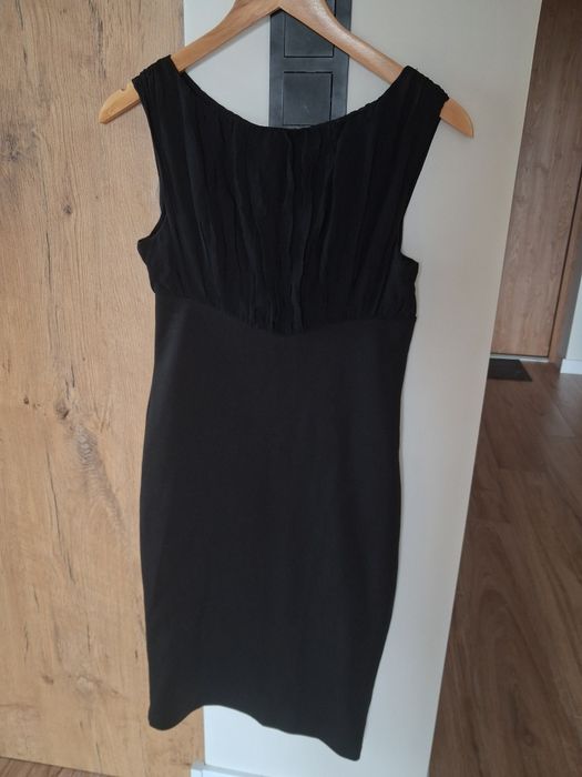 Ted Baker sukienka midi czarna wełna i jedwab XS