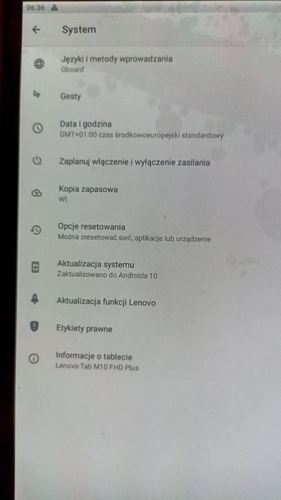 Tablet od firmy Lenovo.