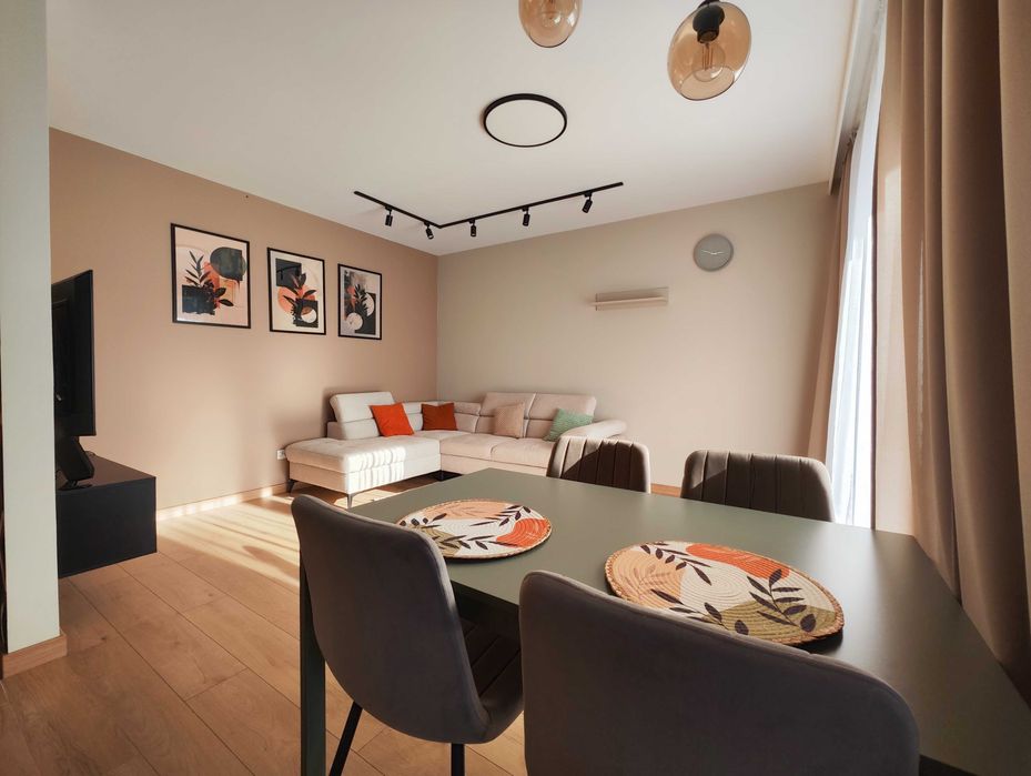Nowe mieszkanie 43,5 m² | loggia 4,5 m | garaż podziemny | w pełni umeblowane| dostępne od zaraz