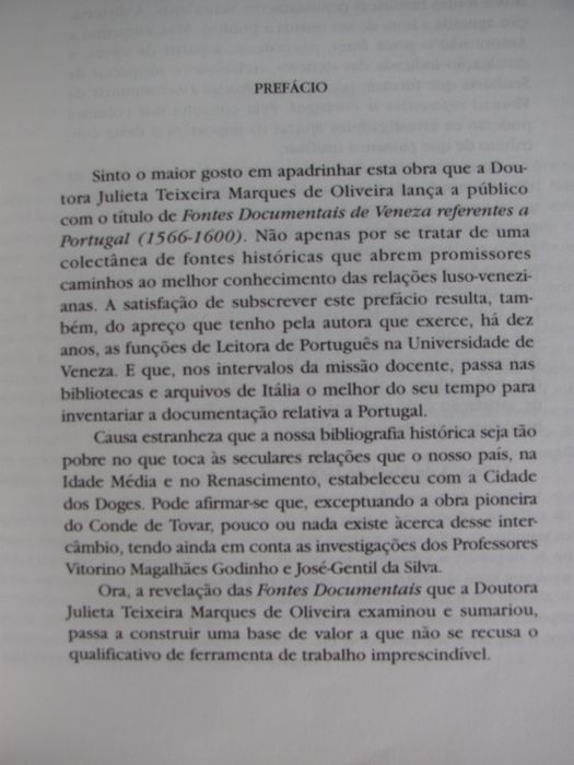 Fontes Documentais de Veneza Referentes a Portugal de Julieta Teixeira