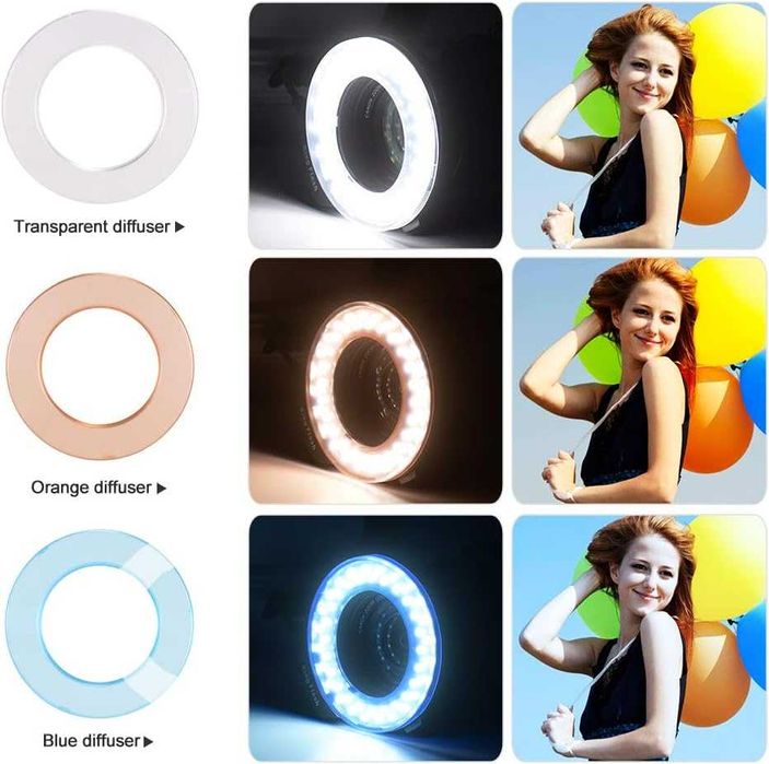 Ring Flash Macro LED HD-130 Iluminação Profissional p/ Macrofotografia