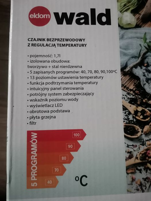 Czajnik bezprzewodowy Eldom nowy industrialny z wyswietlaczem