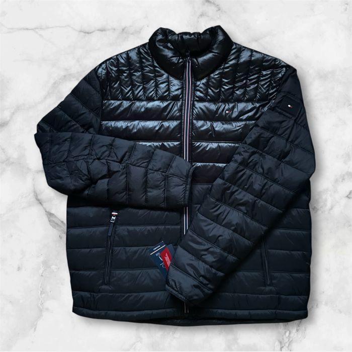 -55%$ XL XXL Tommy Hilfiger черная куртка микропух демисезон вітровка