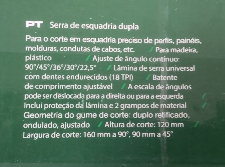 Serra esquadria dupla Parkside nova