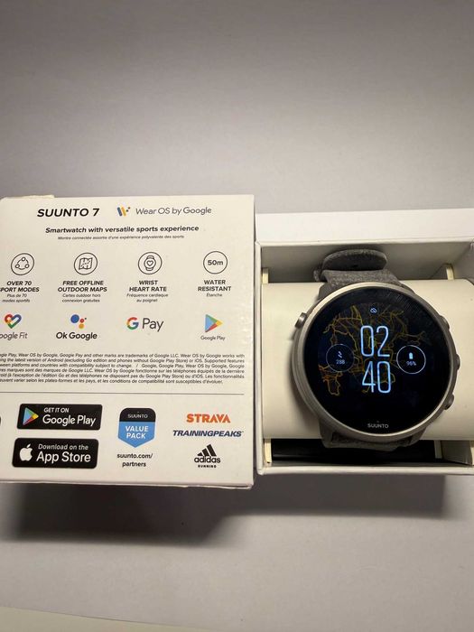 Zegarek Suunto 7 Titanium Stone Gray, wyświetlacz dotykowy AMOLED