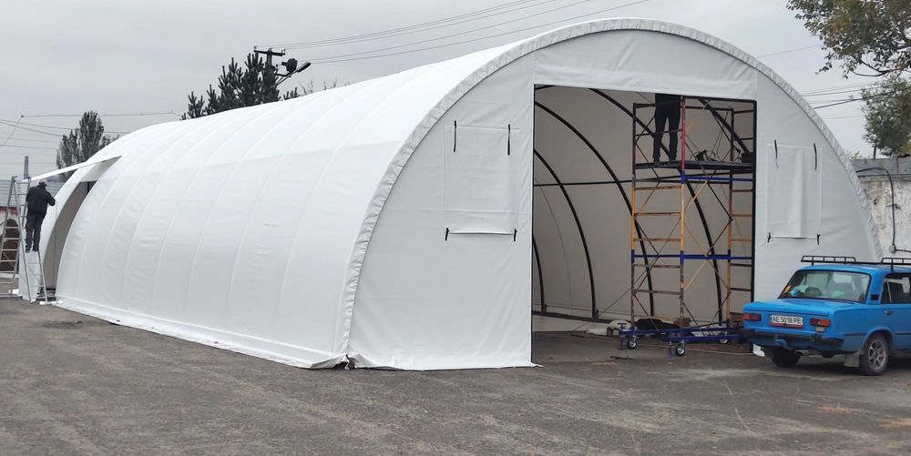 ПВХ ангар розбірний 20х10м | Для складу, гаража, СТО | Арочний ангар
