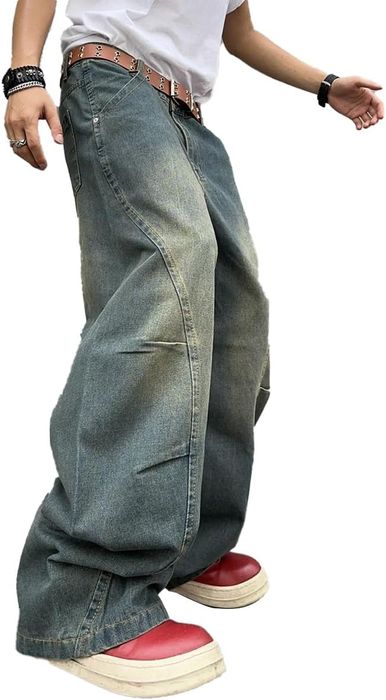 Jeansy Baggy Męskie Y2K Wide Leg Niebieskie XL
