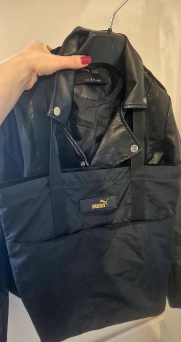 Kurtka ramoneska i torebka puma