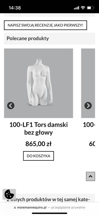 Manekin damski rozmiar S, na stojaku