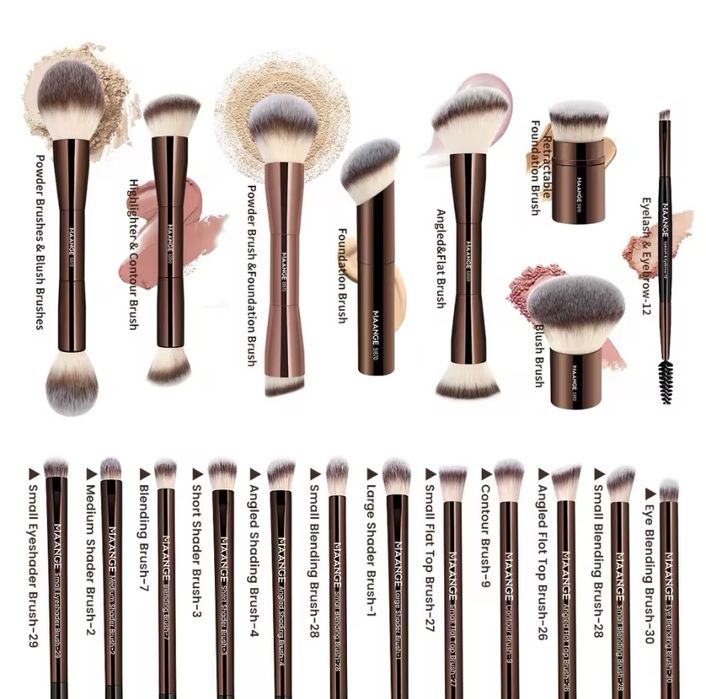 Преміум набір пензликів для професійного макіяжу Maange 20шт.