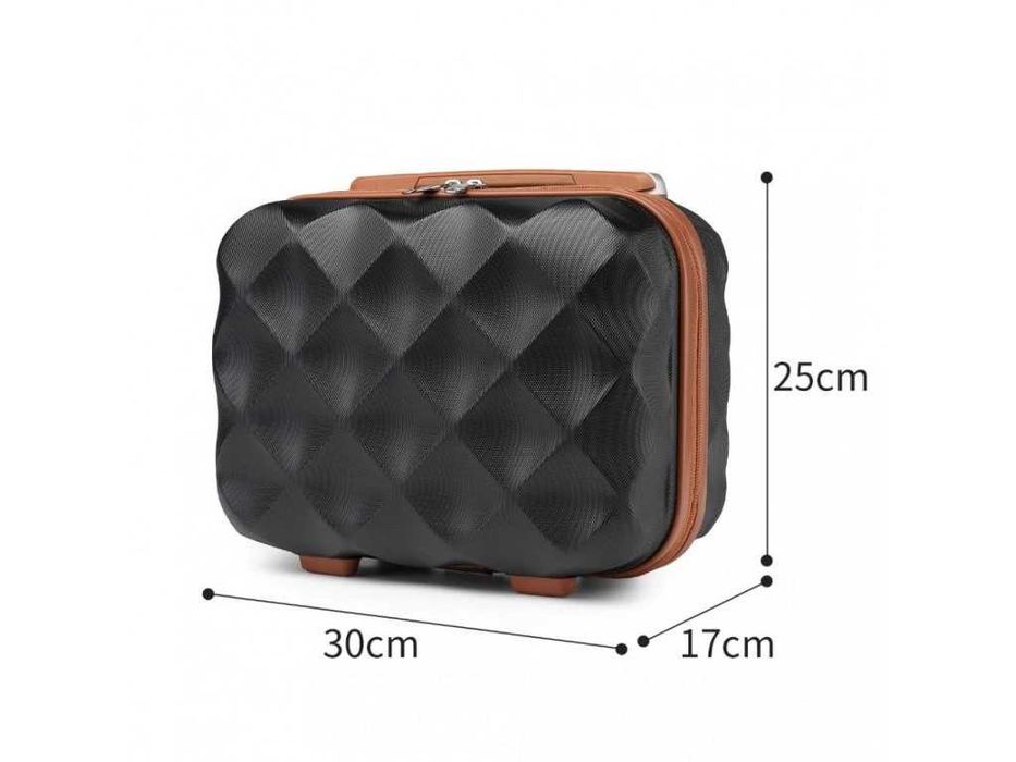 Kosmetyczka BRITISH TRAVELLER Kuferek Pasek Mocujący Czarny 31x25x17