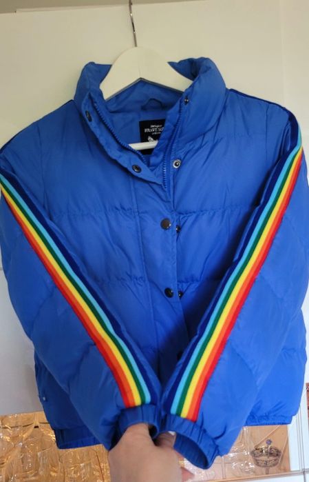 140/146 Kurtka brave soul chabrowa niebieska tęcza rekaw