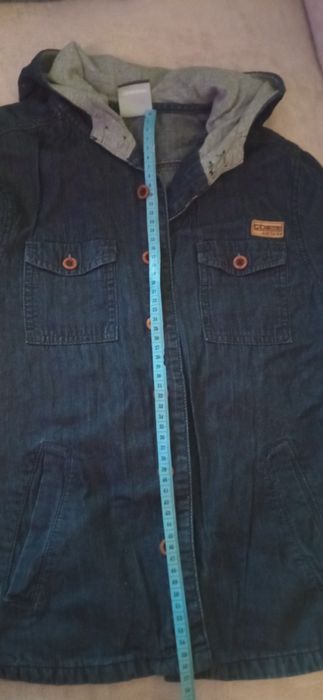 Рубашка с капюшоном джинсовая