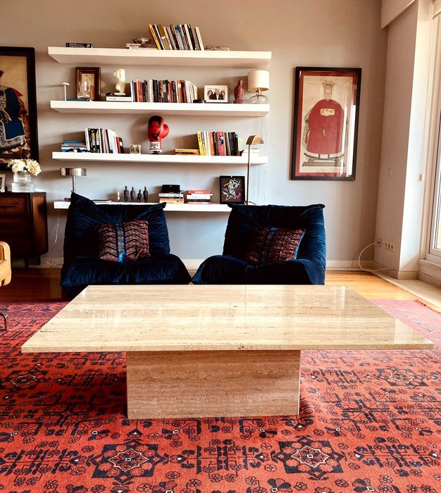 Mesa de Centro de Sala em Travertino