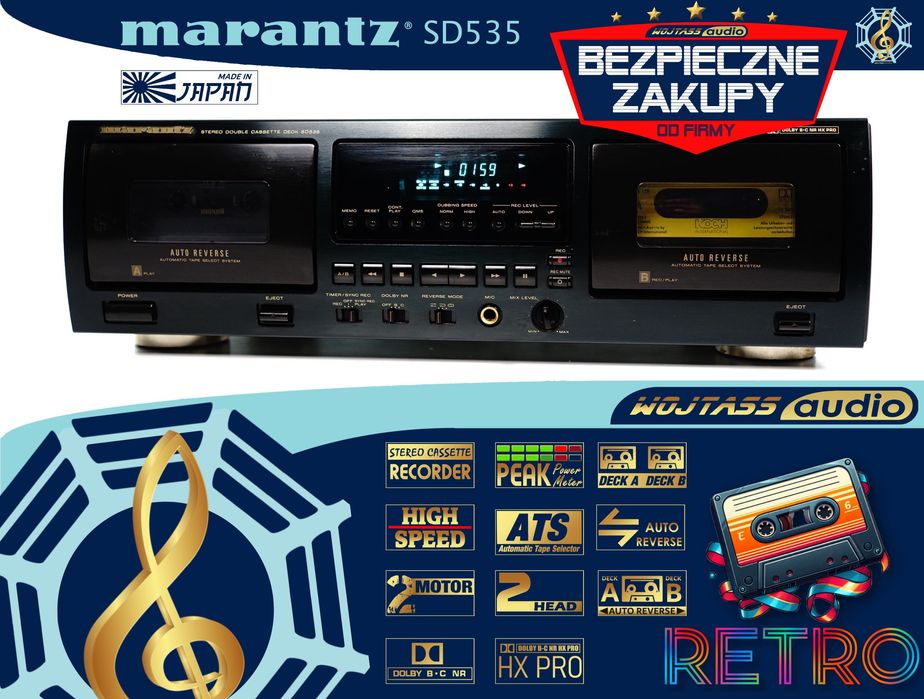 2-kieszeniowy Deck MARANTZ SD535 Autoreverse HX PRO Made in JAPAN
