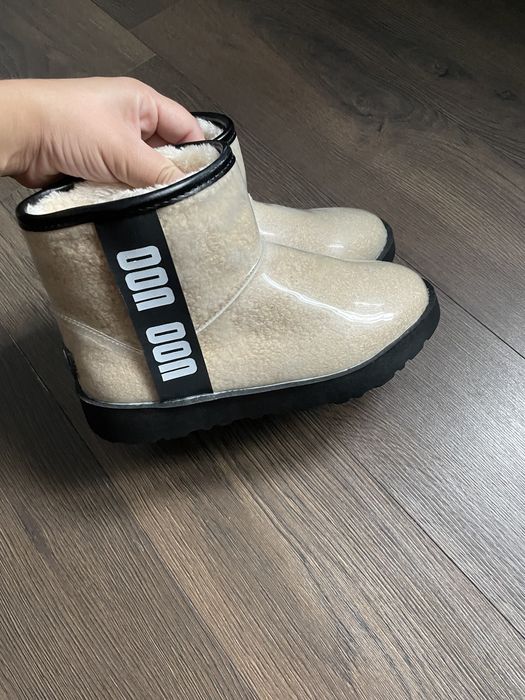 угги уги ugg clear mini силікон овчина непромокаючі бежеві 30р 18,5 см