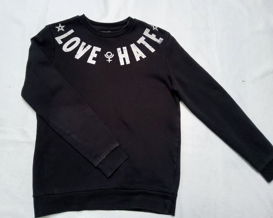 Asos - czarna prosta bluza z nadrukiem Love Hate