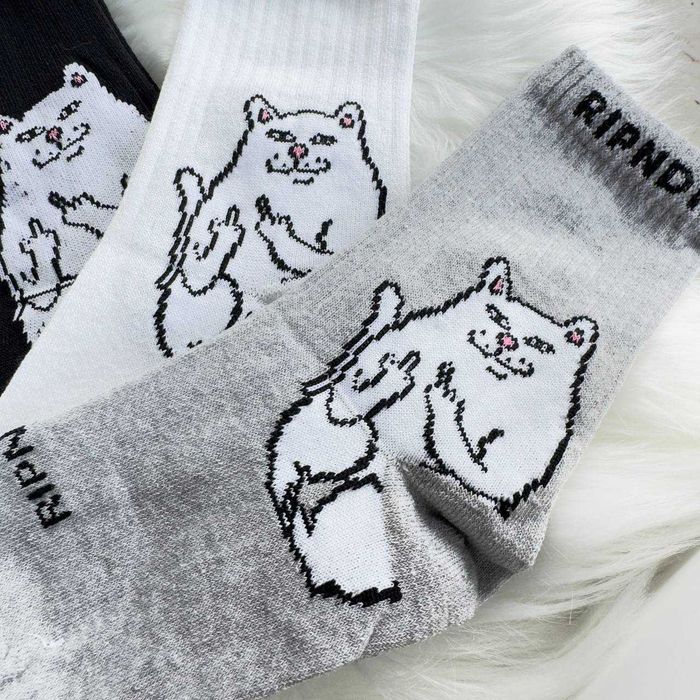 Високие Носки 12 ПАР RIPNDIP (36-45) Носки черные, белые, серые