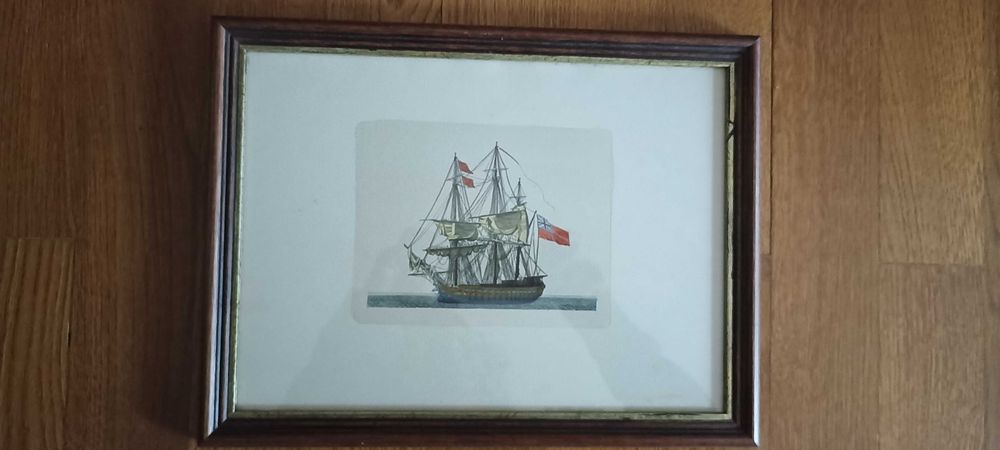 Quadros com gravura de barcos