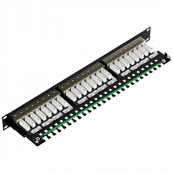 Panel Krosowy Patch Panel 24 Porty Cat7/10Gb Rack 19 Ekranowany Ftp Sw