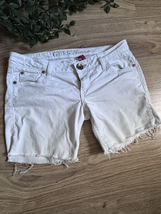 Guess Jeans białe szorty jeansowe rozm. M