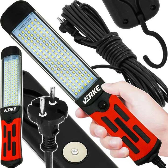 Latarka  Lampa Lampka Warsztatowa 120 LED Na Kablu 10m Hakiem MOCNA