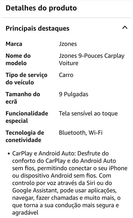 Display car android/Apple 9"