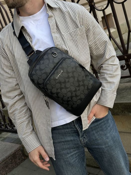 Чоловіча сумка Coach Gotham Pack In Signature Canvas (Арт: 77236)