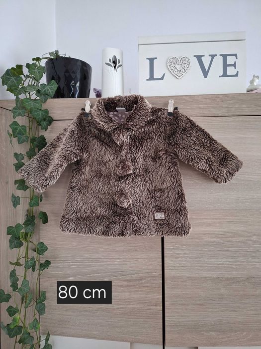 Brązowe futerko kurtka 80 cm