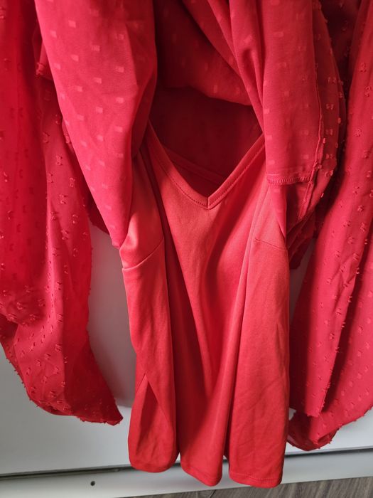 Luźna bluzka długi rękaw siateczkowa