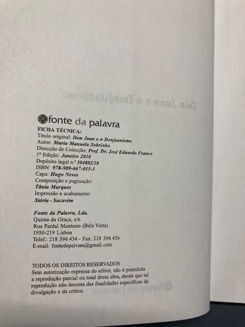 Don Juan e o Donjuanismo de Maria Manuela Sobrinho