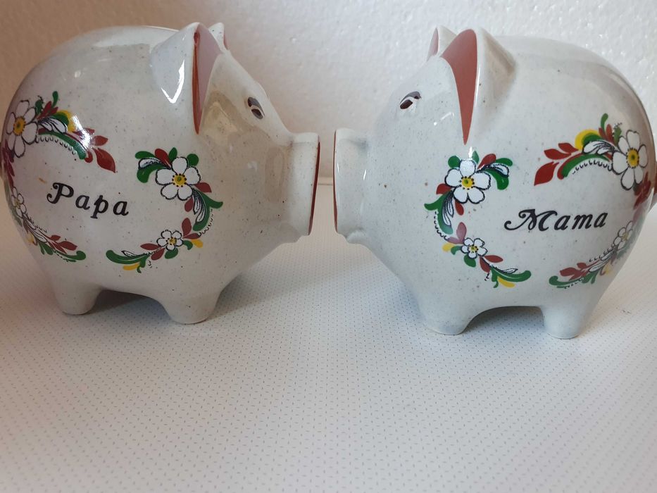 Dois porquinhos mealheiro - Piggy Bank - Anos 60
