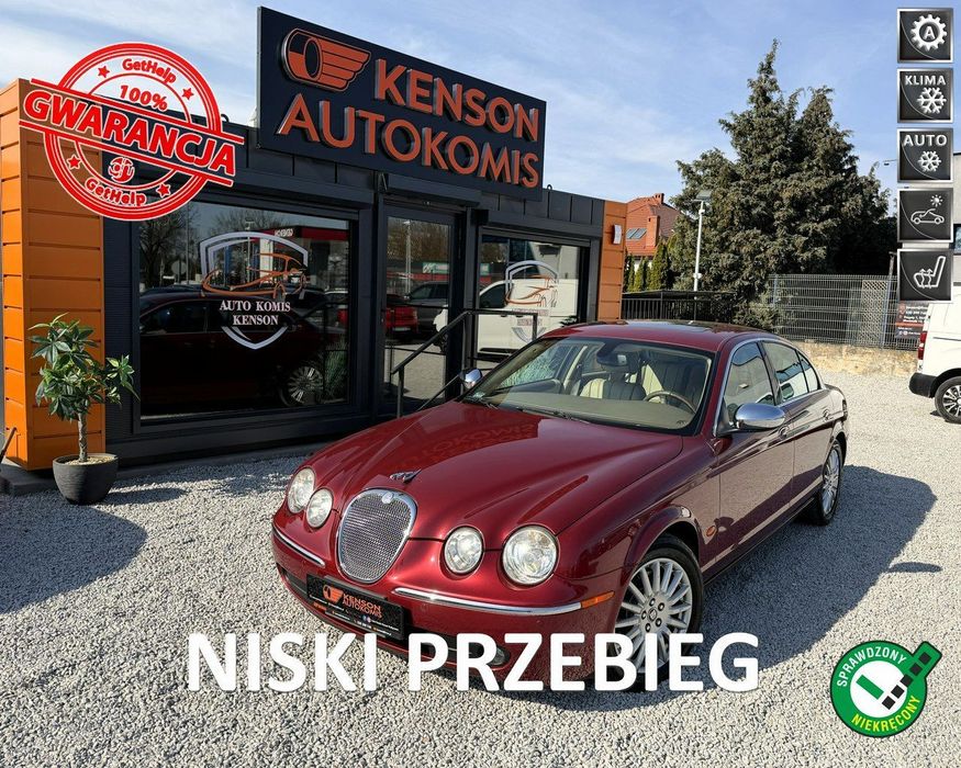 Jaguar S-Type Zadbany niski oryginalny przebieg 46 Tyś. Km, Skórzana tapicerka