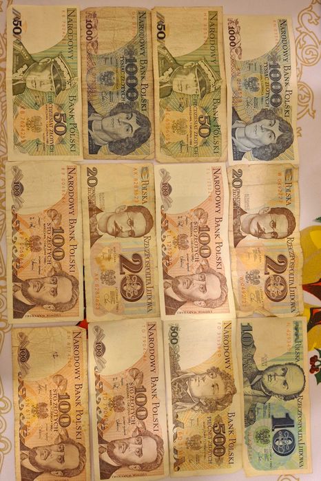 Banknoty Prl 12 sztuk