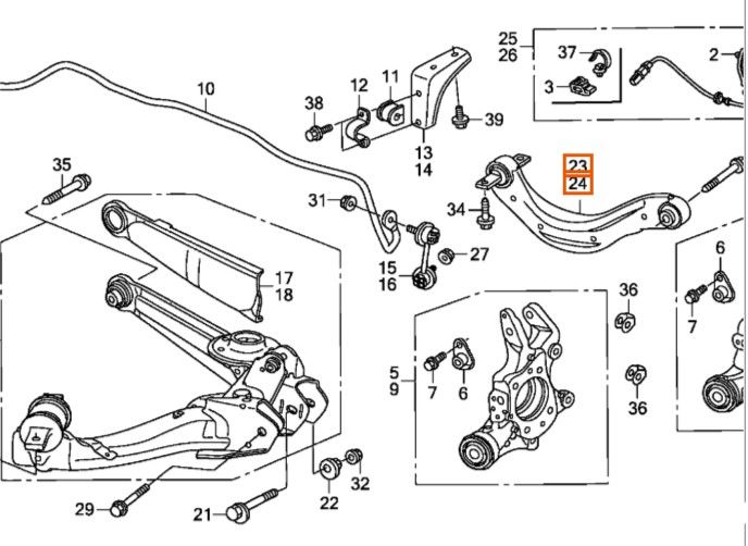 Регулируемые рычаги HONDA CIVIC 4D (8, 9 пок. 2006-17), ACURA ILX