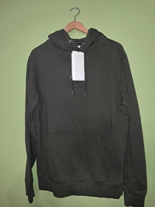 Nowa bluza męska khaki z kapturem Calvin Klein