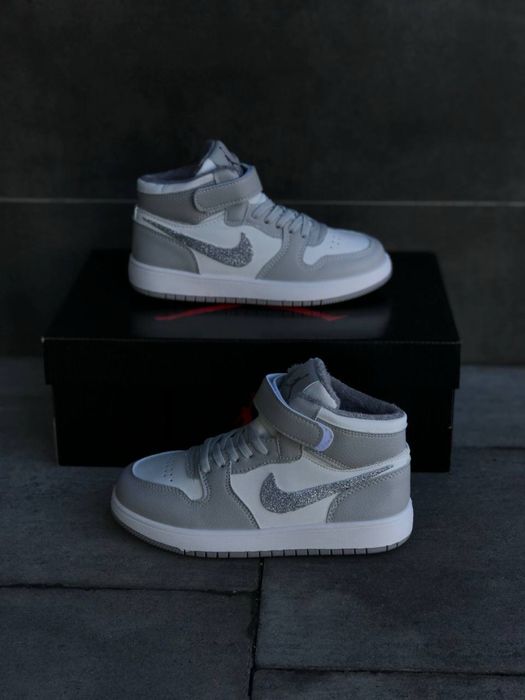 Хайтопы 32 размер/ кроссовки Nike/теплые кеды Найк/демисезон/кожаные