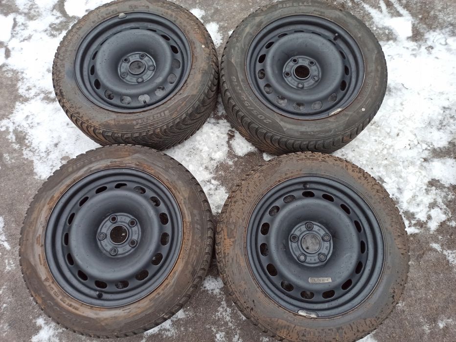 koła zimowe felgi stalowe 5x112 audi a4 b6 b7 a6 c6 opony 205/55 r16 6